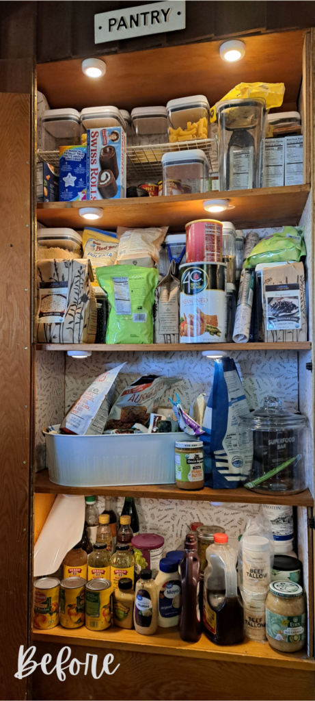 A disorganized pantry