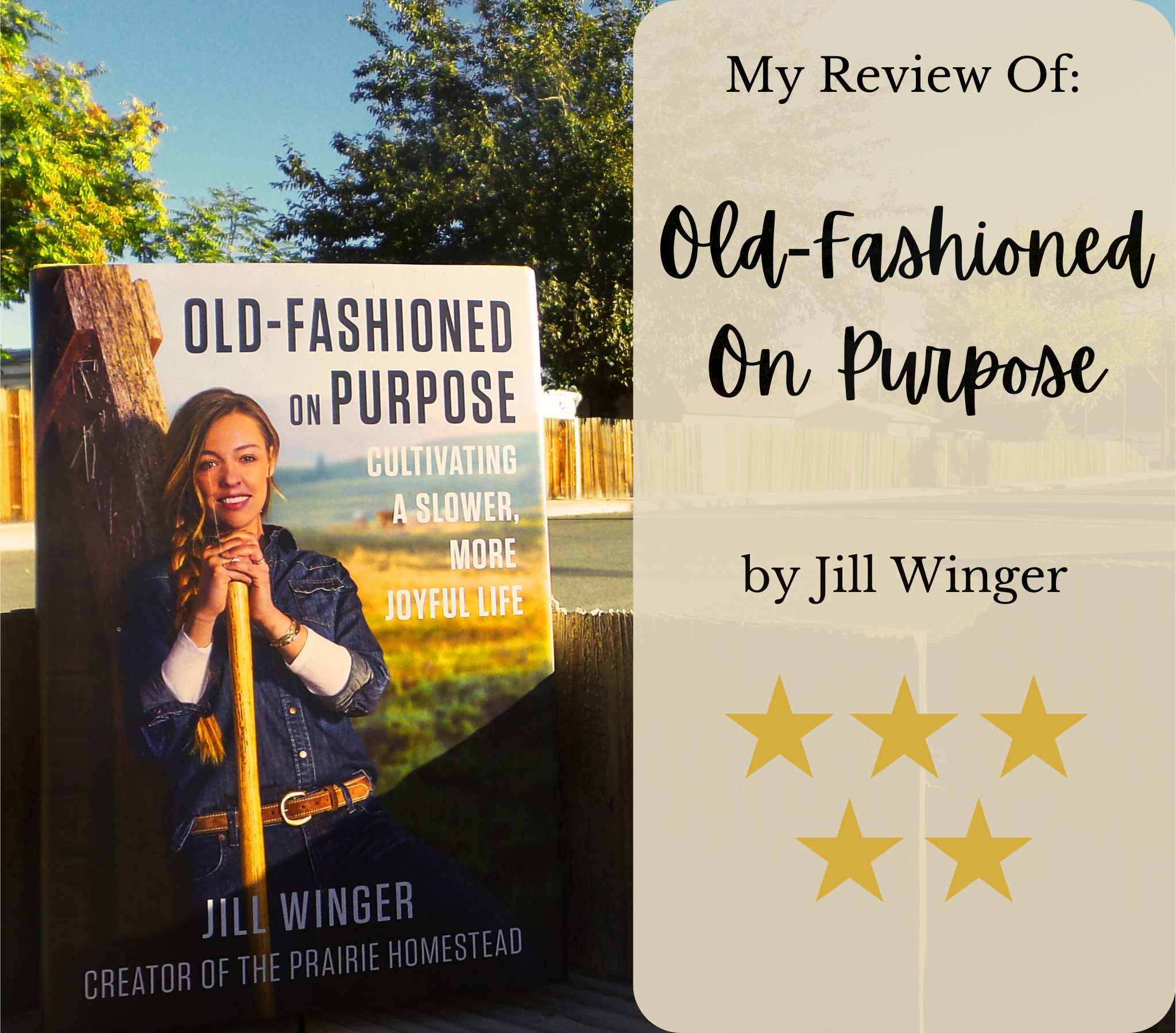 Old-Fashioned On Purpose book on a fence